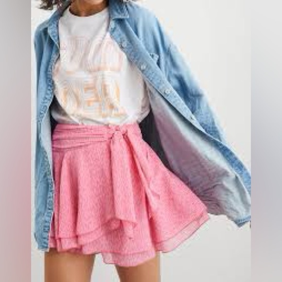 aerie Dresses & Skirts - AERIE Chiffon Wrap Skirt NWT Pink Sizes XS & S